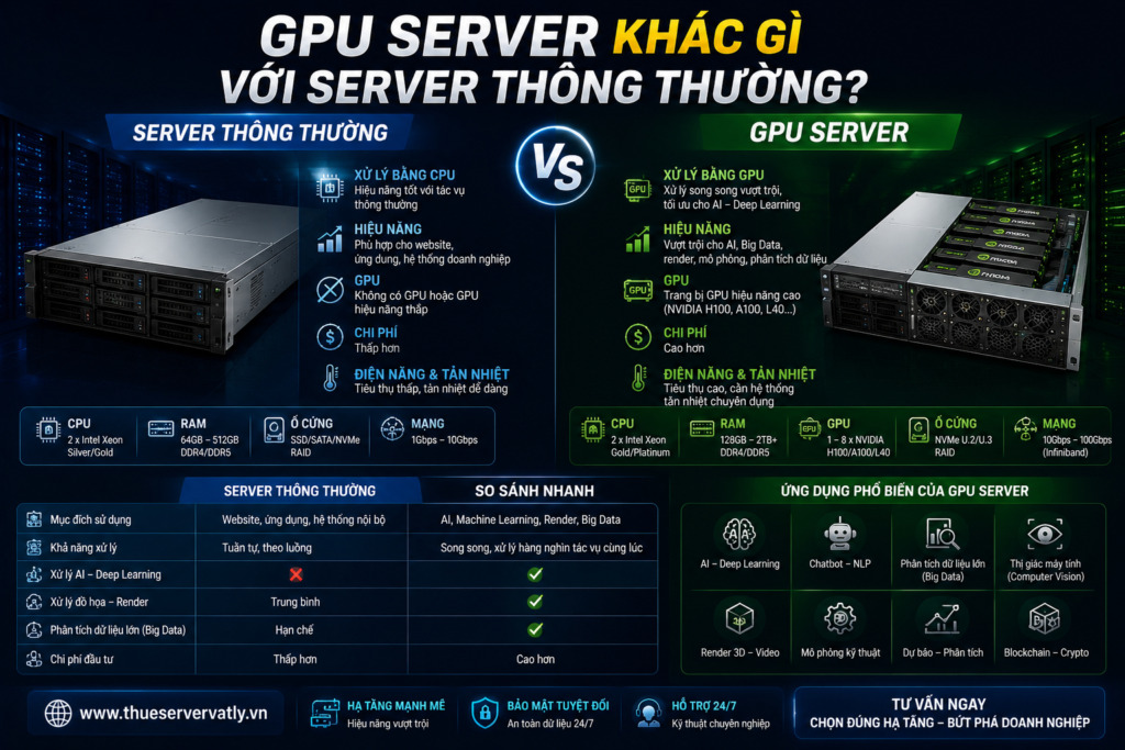 GPU Server khác gì với Server thông thường