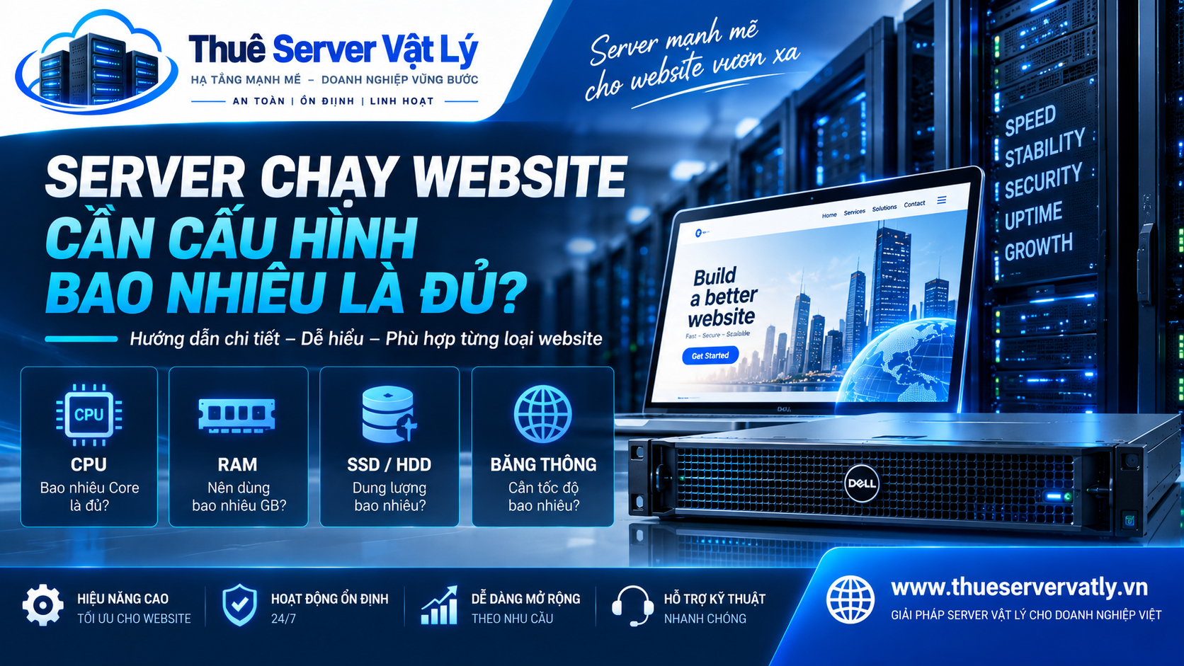 Server chạy website cần cấu hình bao nhiêu là đủ?